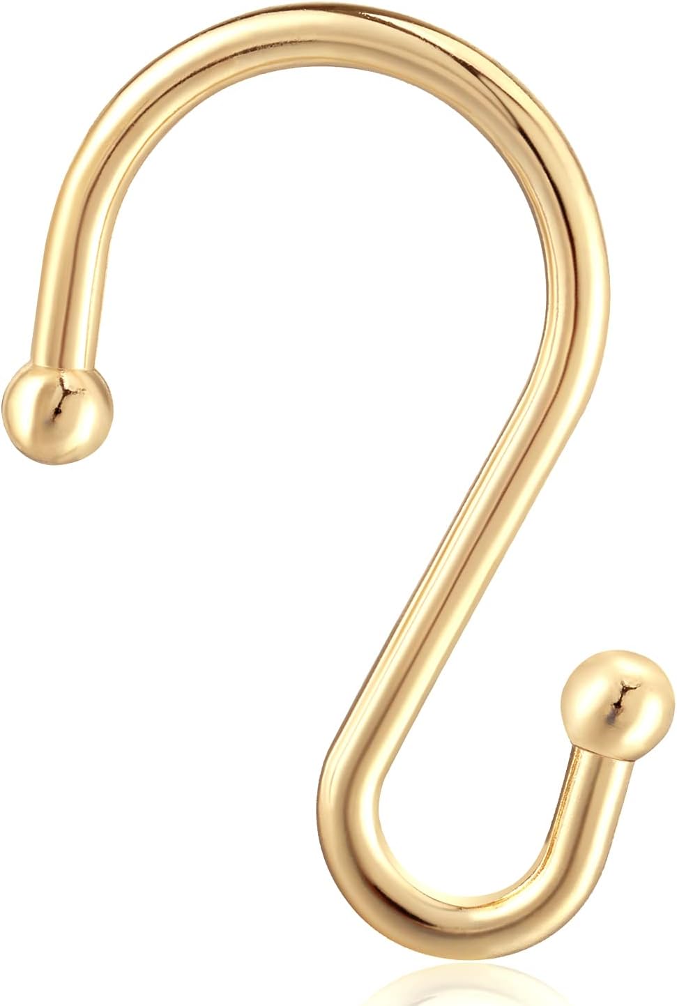 12 Gold Metal S-Shaped Shower Curtain Hooks - Image 2