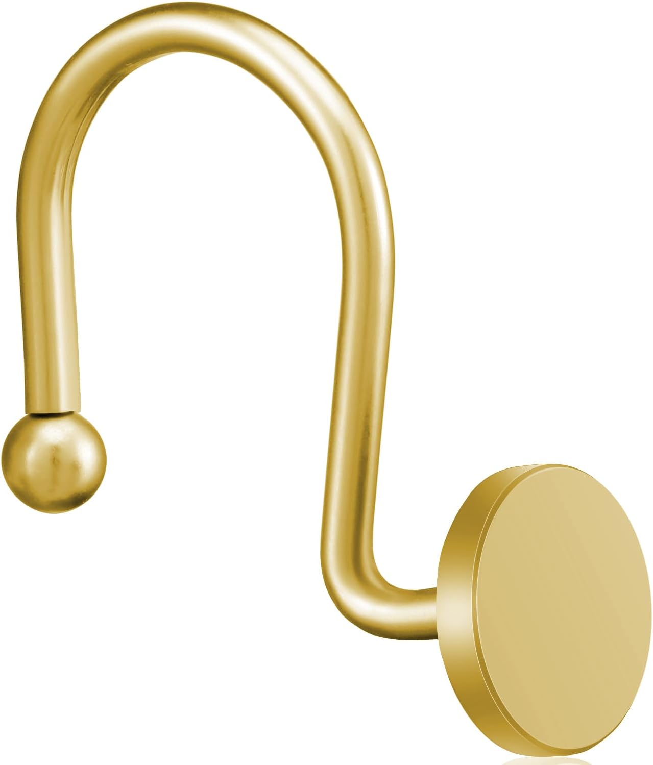 12 Round Gold Metal Shower Curtain Hooks - Image 2