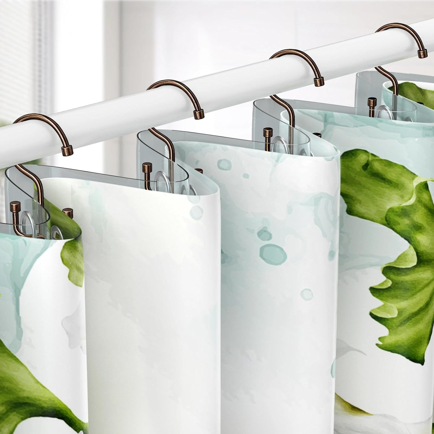 12 Bronze Cylinder-Style Double-Glide Shower Curtain Hooks