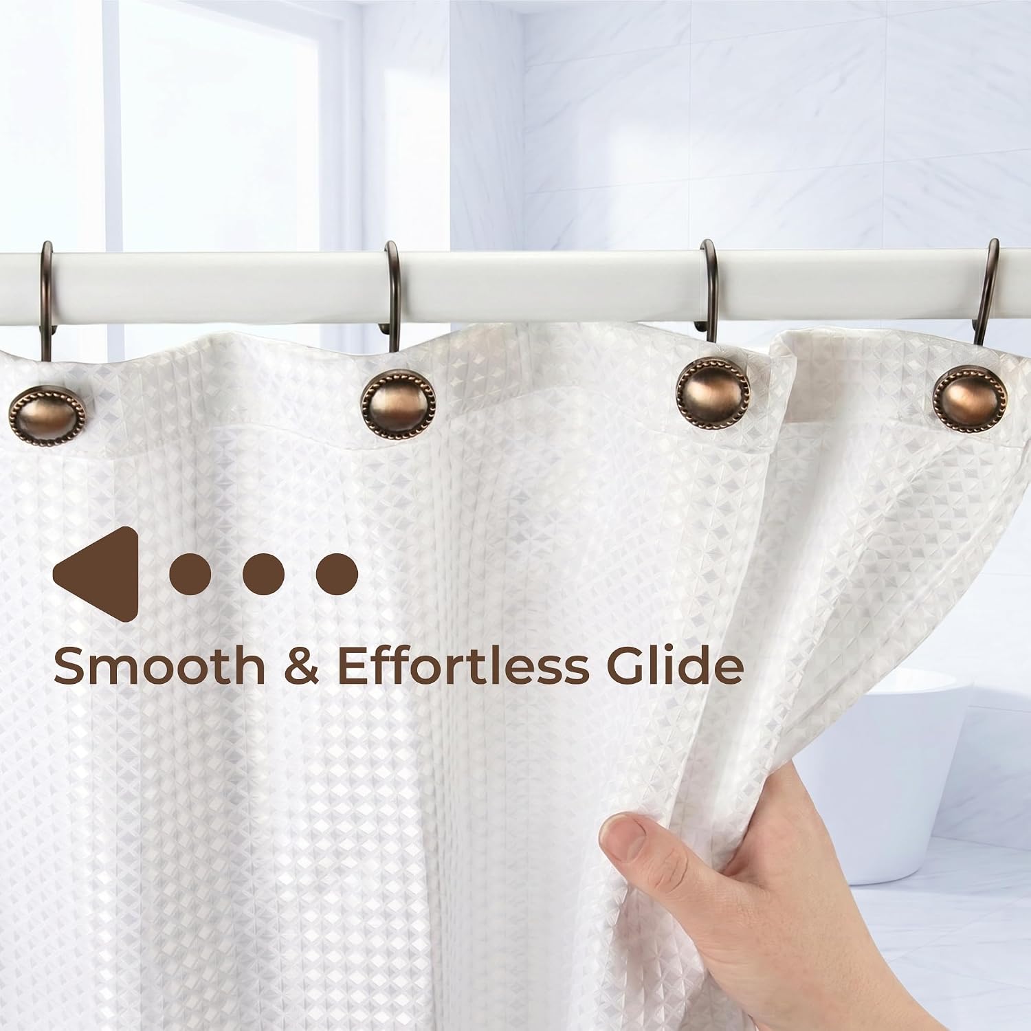 12 Bronze Rust-Resistant Ornamental Shower Curtain Rings