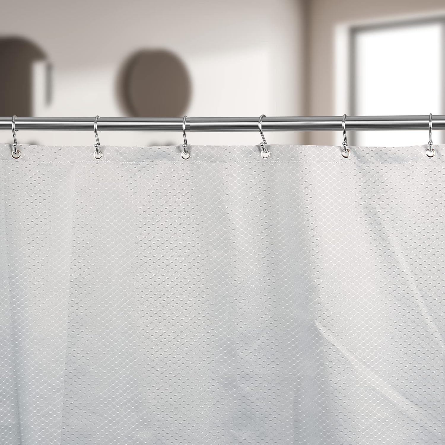 12 Chrome-Finish S-Shaped Metal Shower Curtain Hooks