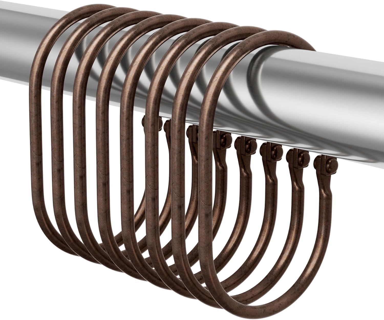 12 Bronze Oval Rust-Resistant Shower Curtain Rings