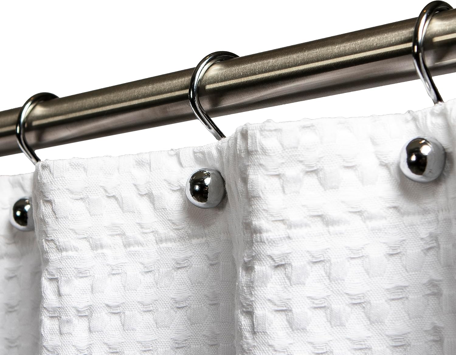 12 Silver Chrome-Finish S-Shaped Shower Curtain Hooks